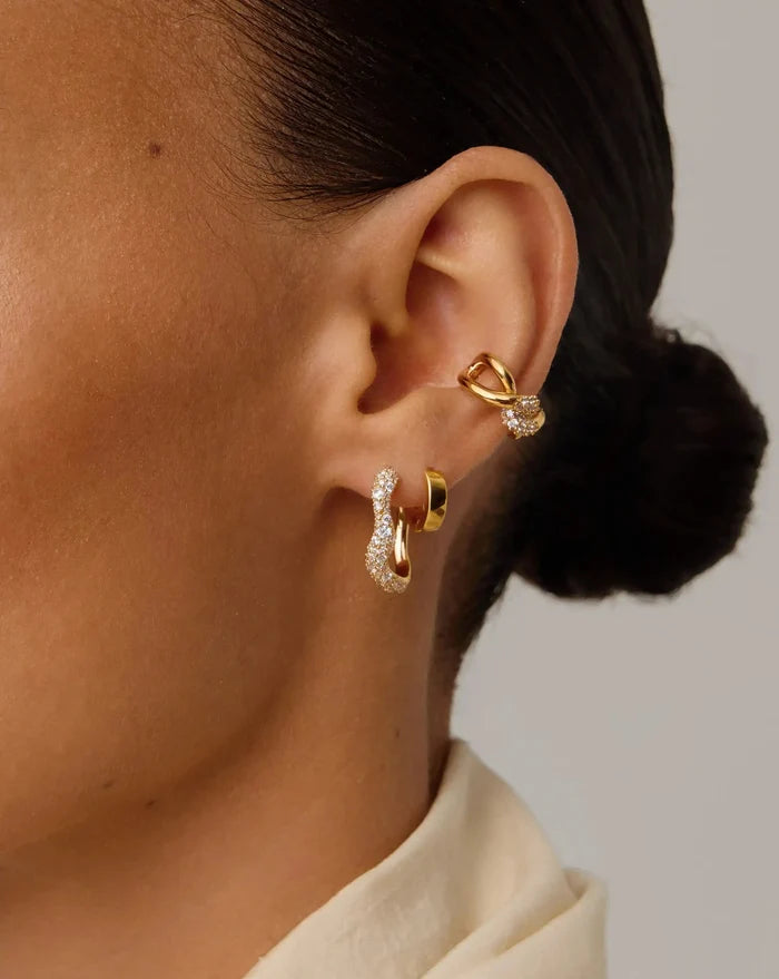 Molten Snow Small Hoop Earrings | 18k Gold Vermeil/Cubic Zirconia Earrings Missoma
