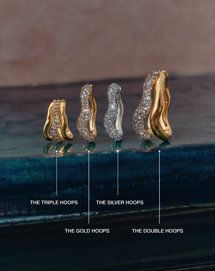 Molten Snow Small Hoop Earrings | 18k Gold Vermeil/Cubic Zirconia Earrings Missoma