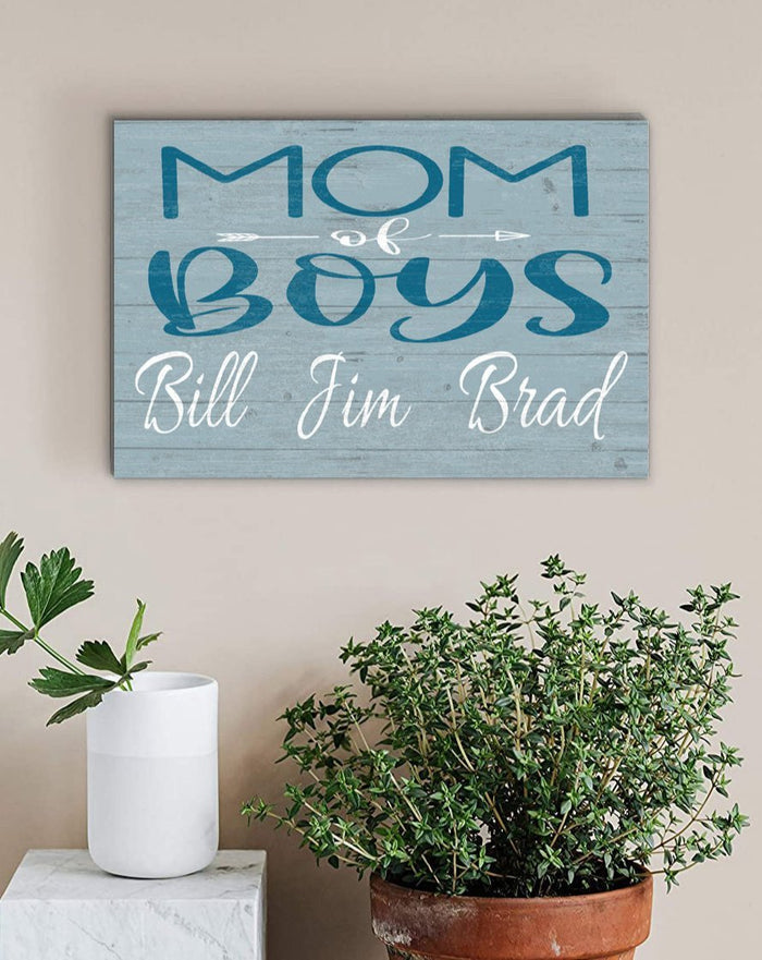 mom of boys sign with son's names
