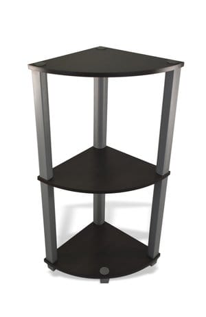 Momentum Furnishings Corner Shelf 3 Tier Espresso Perfect for any Room, Durable Easy to Clean Finish are affordable, stylish, and easy to assemble 11.73 Inches l x 11.73" W x 29.76'H - PBF-0286-709-SQ Mega