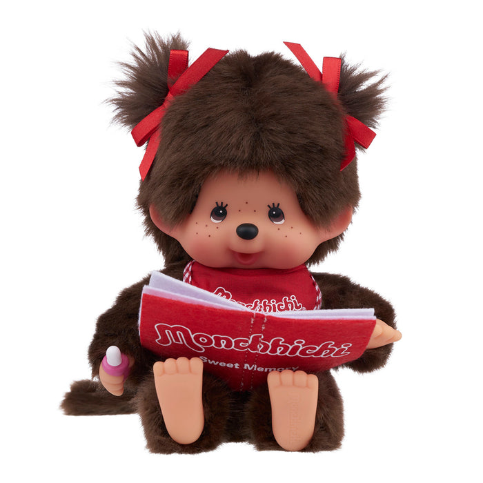 Monchhichi 8 Inch Sitting & Reading Girl Plush Toy