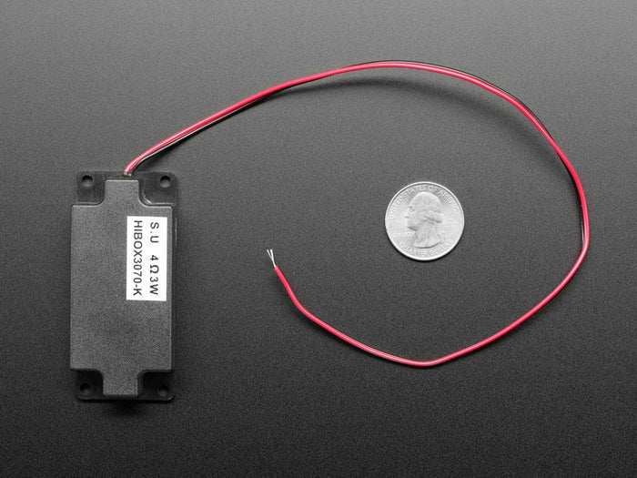 Mono Enclosed Speaker with Plain Wires - 3W 4 Ohm by The Pi Hut - The Pi Hut