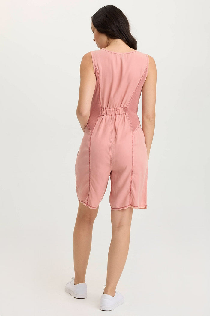 XCVI Montgomery Twill Zip-up Romper