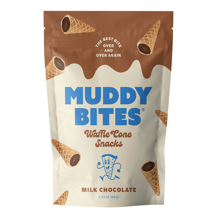 Muddy Bites Milk Chocolate Waffle Cone Snack Candy - 12 Count