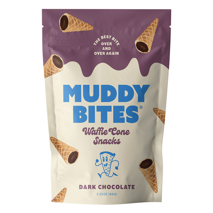 Muddy Bites Waffle Cone Dark Chocolate Treats - 12 Count