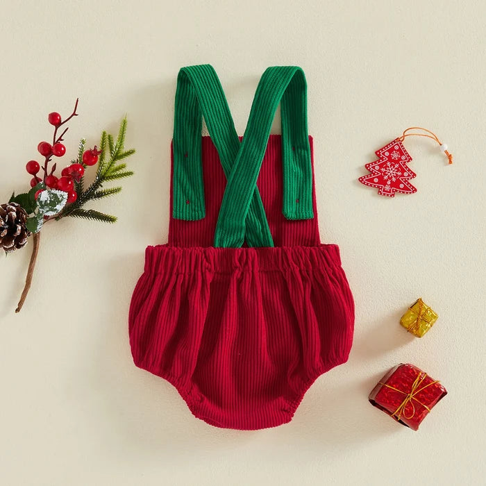 MY 1ST CHRISTMAS Santa Hat Corduroy Romper