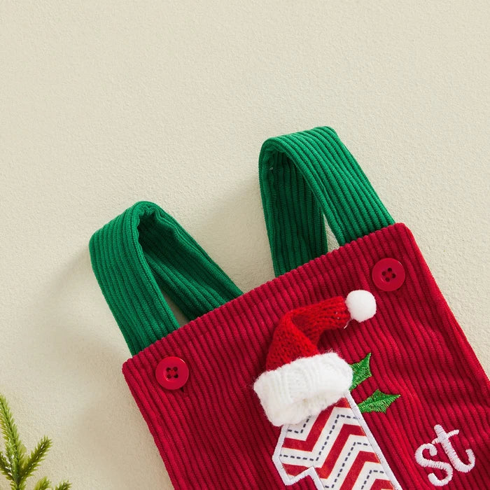 MY 1ST CHRISTMAS Santa Hat Corduroy Romper