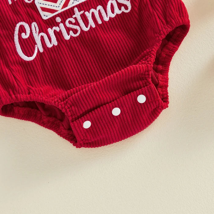 MY 1ST CHRISTMAS Santa Hat Corduroy Romper