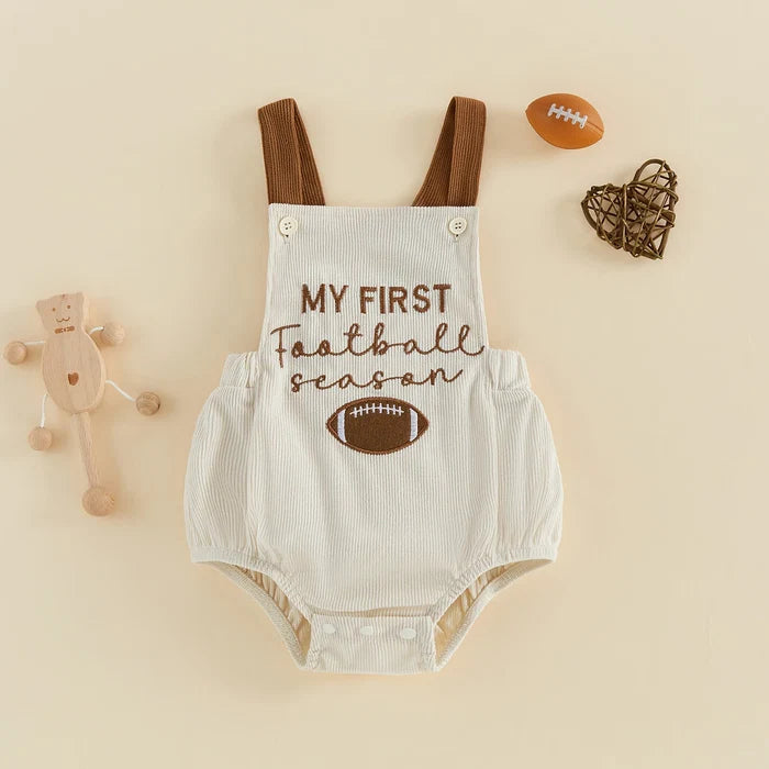 MY FIRST FOOTBALL SEASON Corduroy Romper