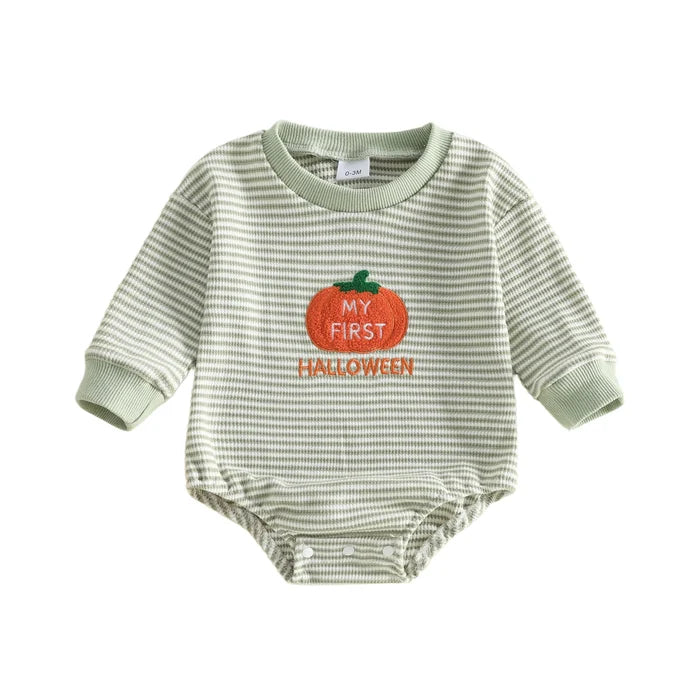 MY FIRST HALLOWEEN Striped Long-Sleeve Onesie