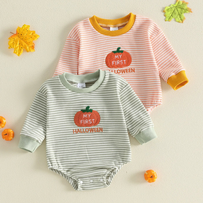 MY FIRST HALLOWEEN Striped Long-Sleeve Onesie