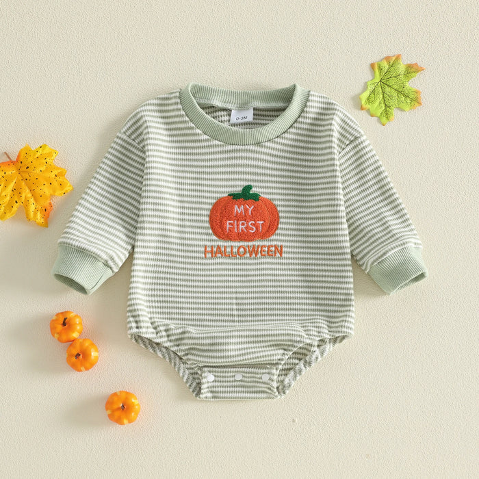 MY FIRST HALLOWEEN Striped Long-Sleeve Onesie