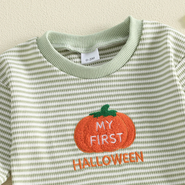 MY FIRST HALLOWEEN Striped Long-Sleeve Onesie