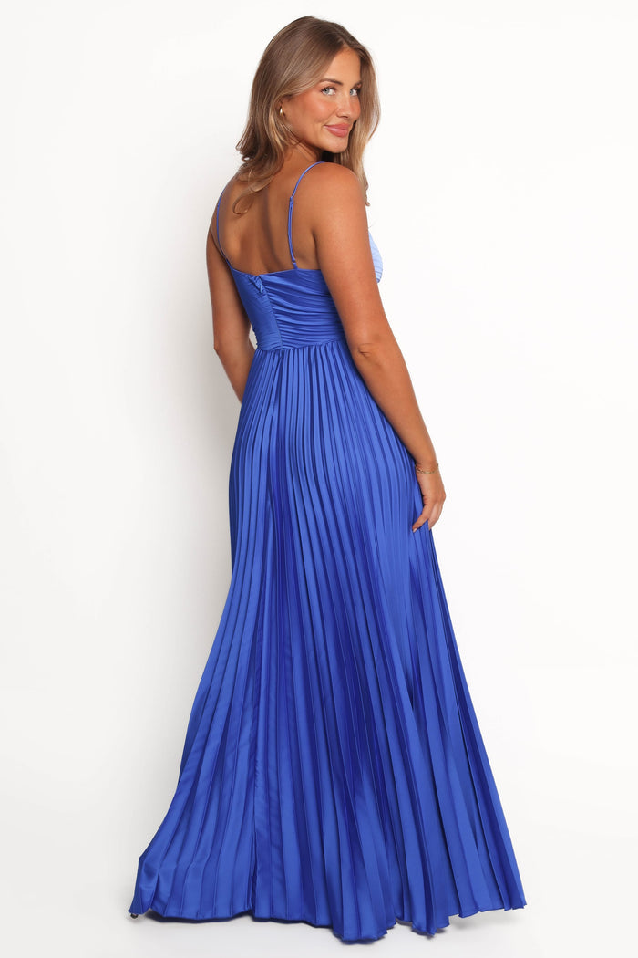 Petal and Pup USA DRESSES Naira Pleated Maxi Dress - Blue