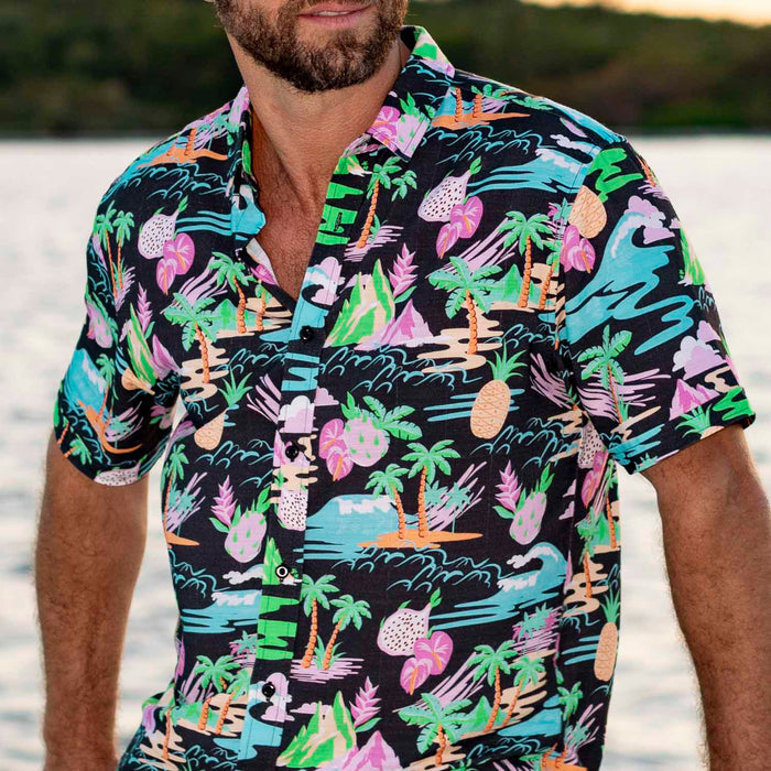 RSVLTS RSVLTS Bamboo Short Sleeve Shirt Neon Vacay – Bamboo Short Sleeve Shirt Neon Vacay – Bamboo Short Sleeve Shirt