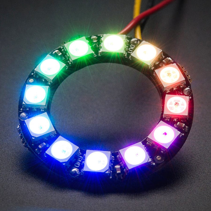 NeoPixel Ring - 12 x 5050 RGB LED with Integrated Drivers by Adafruit - The Pi Hut