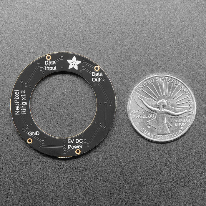 NeoPixel Ring - 12 x 5050 RGB LED with Integrated Drivers by Adafruit - The Pi Hut