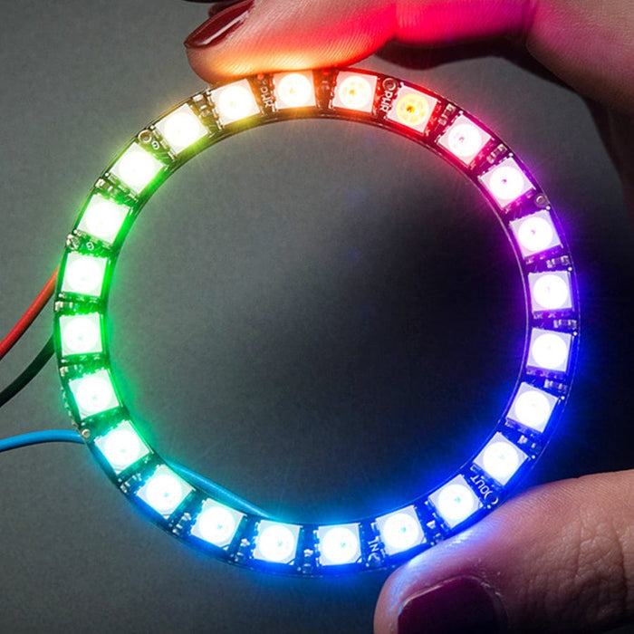 NeoPixel Ring - 24 x 5050 RGB LED with Integrated Drivers by Adafruit - The Pi Hut