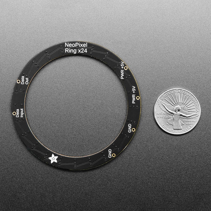 NeoPixel Ring - 24 x 5050 RGB LED with Integrated Drivers by Adafruit - The Pi Hut