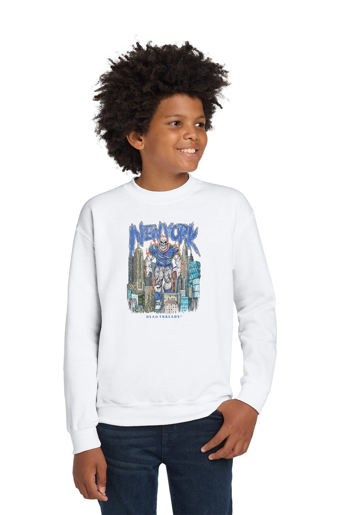 NEW YORK FOOTBALL BLUE KIDS CREWNECK SWEATSHIRT – Kids clothes – Dead Threads Apparel