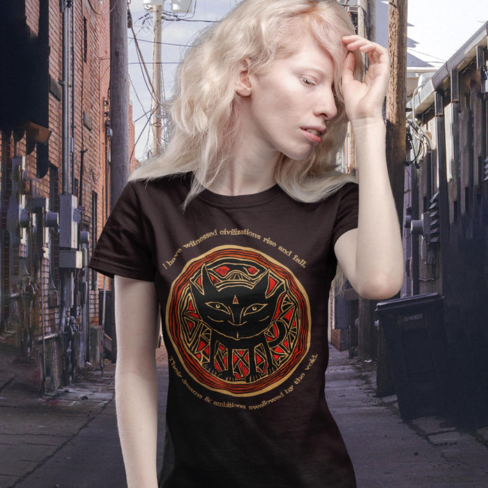 Nihilist Cat Existential Dread Tee | Morbid Cute, Dark Humor, Funny Existential Crisis Art T-Shirt