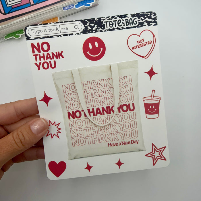 No Thank You Tote Jumbo Journaling Sticker Pocket