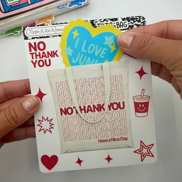 No Thank You Tote Jumbo Journaling Sticker Pocket