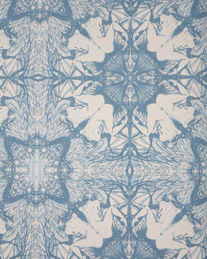Nymph Wallpaper Snow Delft Blue