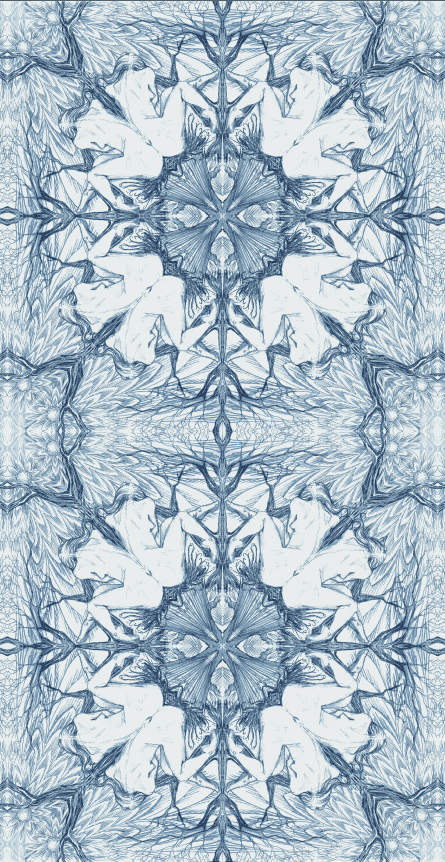 Nymph Wallpaper Snow Delft Blue