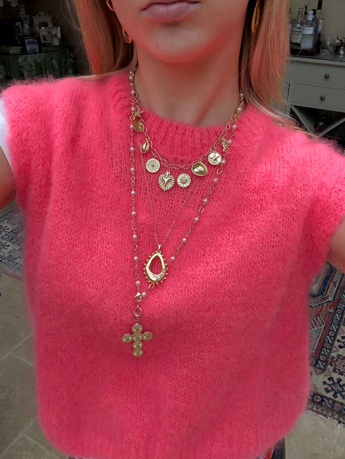 Unique gold jewellery piece for layering necklaces Octavia Necklace