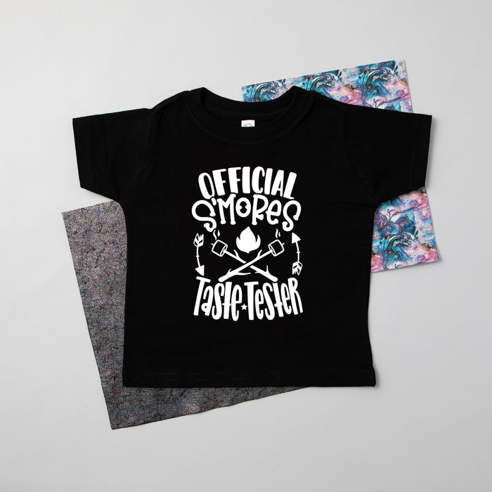 "OFFISHAL SMORES TASTE TESTER" Kids Camping-Themed T-shirts