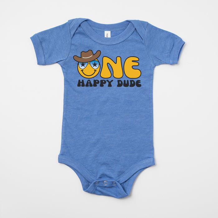 One Happy Dude Cowboy-themed Personalized 1st Birthday Outfit T-shirt/Bodysuit