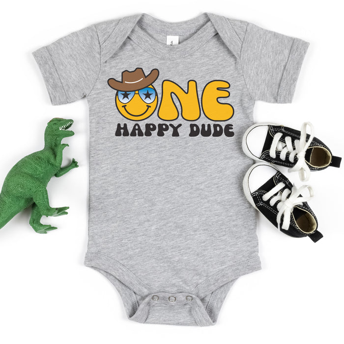 One Happy Dude Cowboy-themed Personalized 1st Birthday Outfit T-shirt/Bodysuit