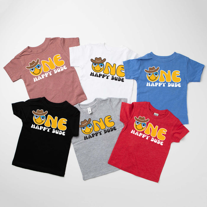 One Happy Dude Cowboy-themed Personalized 1st Birthday Outfit T-shirt/Bodysuit