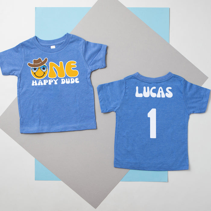 One Happy Dude Cowboy-themed Personalized 1st Birthday Outfit T-shirt/Bodysuit