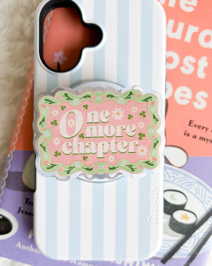 One More Chapter Coquette Magnetic Kindle Grip or Phone Holder - The Bean Workshop - book lover gift, Bookish Accessories, coquette, griptok, kindle accessories, kindle grip, phone grip, reading accessories