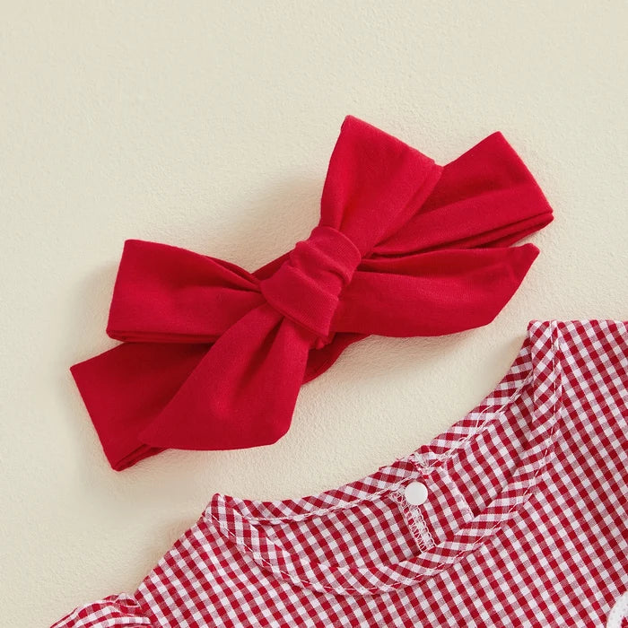 ONE Strawberry Checkered Romper