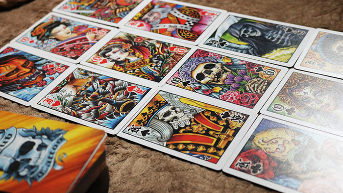Orange Bicycle Club Tattoo Playing Cards Playing Cards by US Playing Card Co.