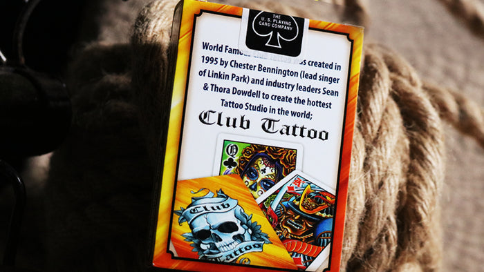 Orange Bicycle Club Tattoo Playing Cards Playing Cards by US Playing Card Co.