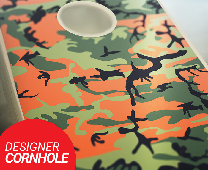 Orange Camo Cornhole Set