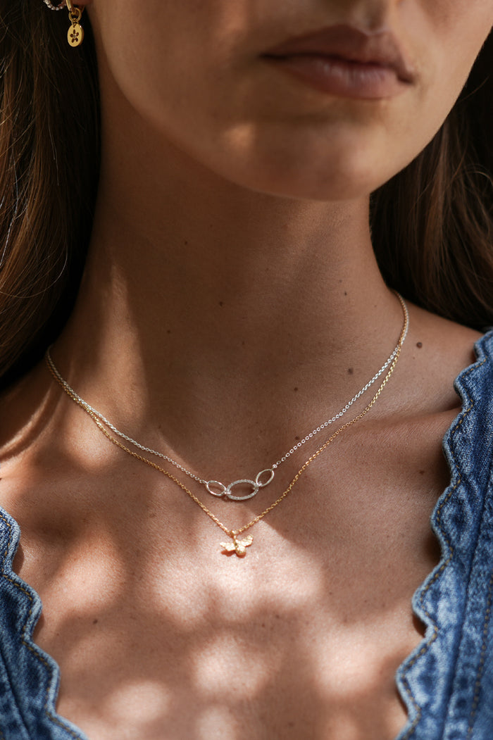 Oval Link CZ Chain Necklace