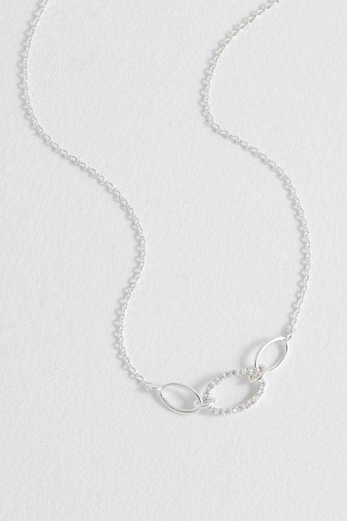 Oval Link CZ Chain Necklace