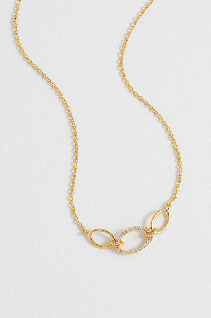 Oval Link CZ Chain Necklace