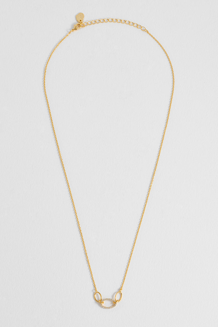 Oval Link CZ Chain Necklace