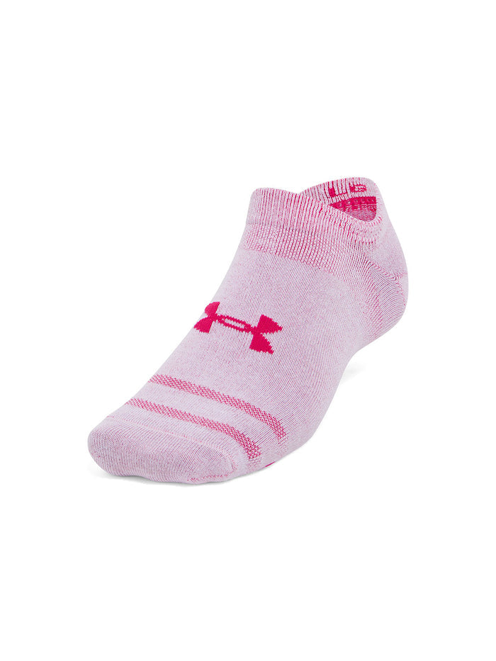 Calcetines unisex Under Armour essential 3-pack no-show morado