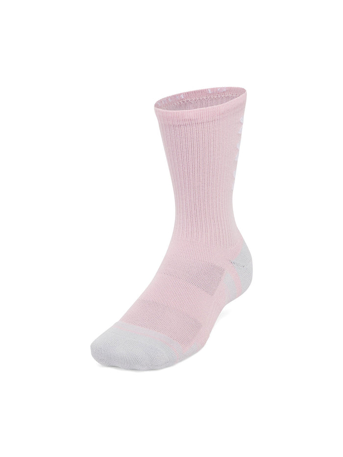 Calcetín unisex Under Armour performance tech pack de 3 rosado crew