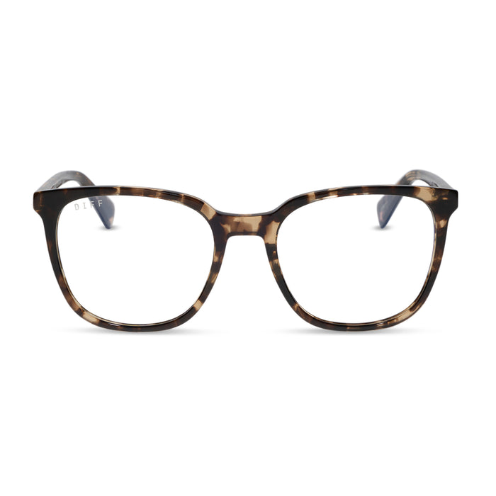 diff eyewear featuring the parker square prescription glasses with a espresso tortoise frame front view