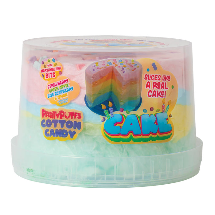 Party Puffs Cake Flavored Cotton Candy Treats - 6 Count