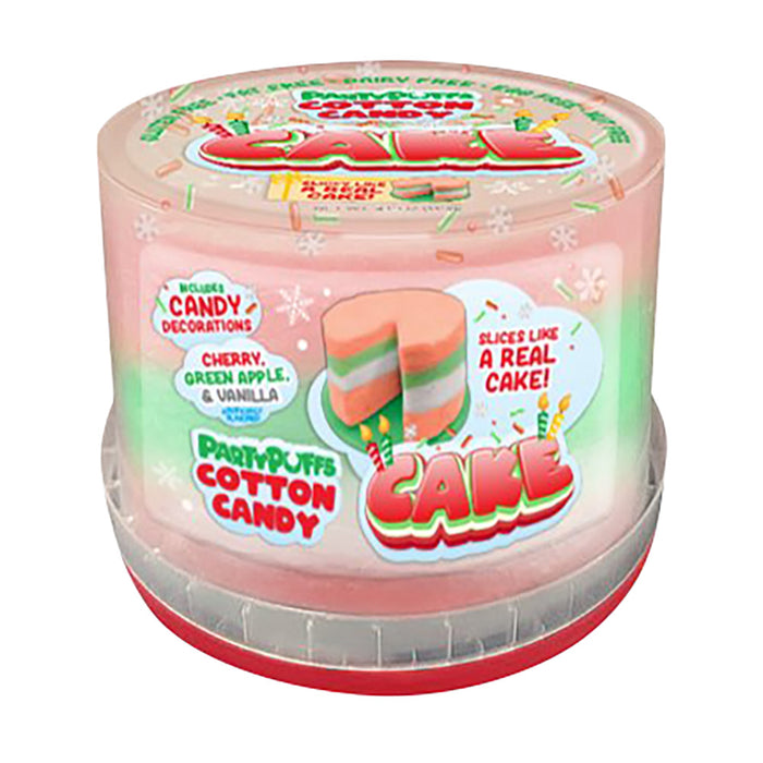 Party Puffs Holiday Cotton Candy Cake Tub - 6 Count