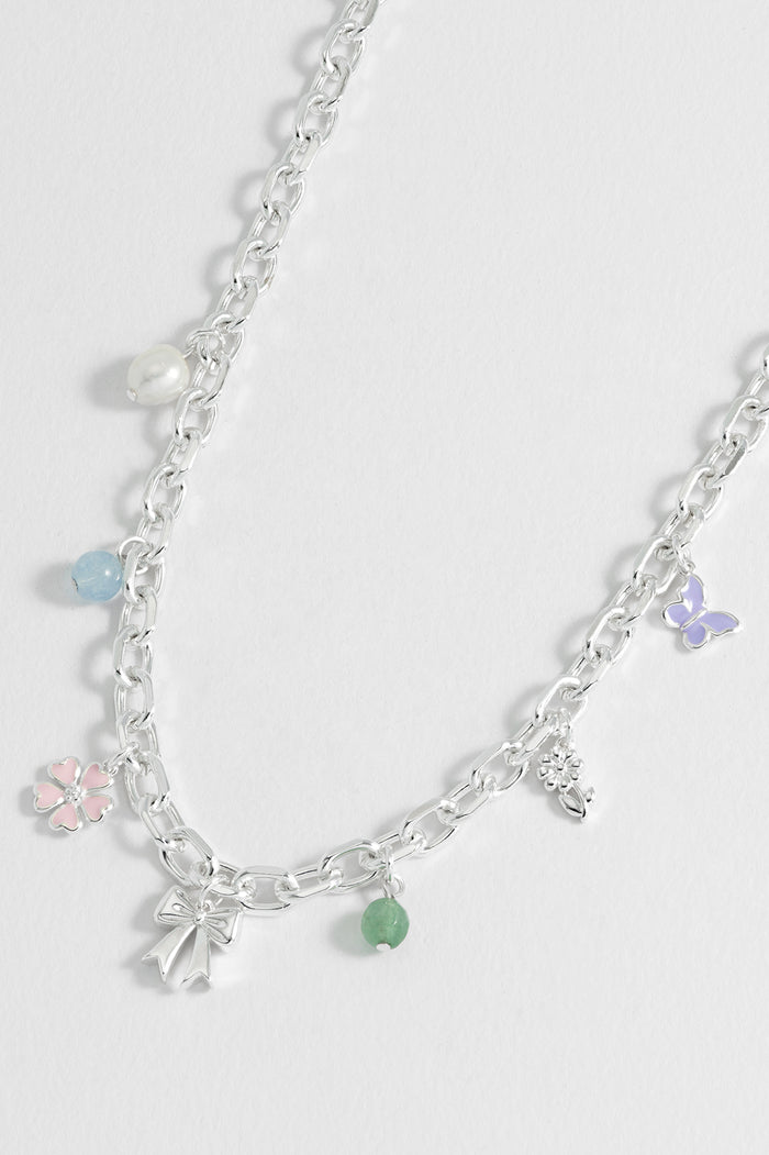 Pastel Charm T-Bar Necklace